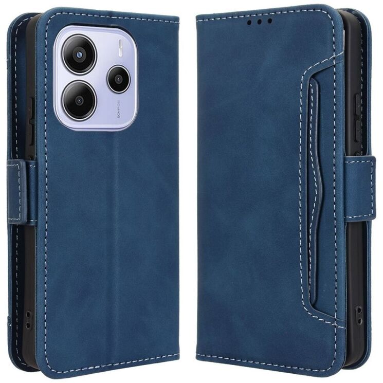 Чехол Deexe Wallet Stand для Xiaomi Redmi Note 14 4G - Blue: фото 1 из 7