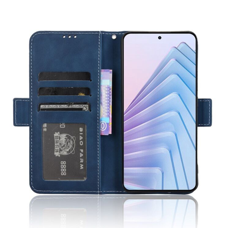 Чехол Deexe Wallet Stand для Xiaomi Redmi Note 14 4G - Blue: фото 3 из 7