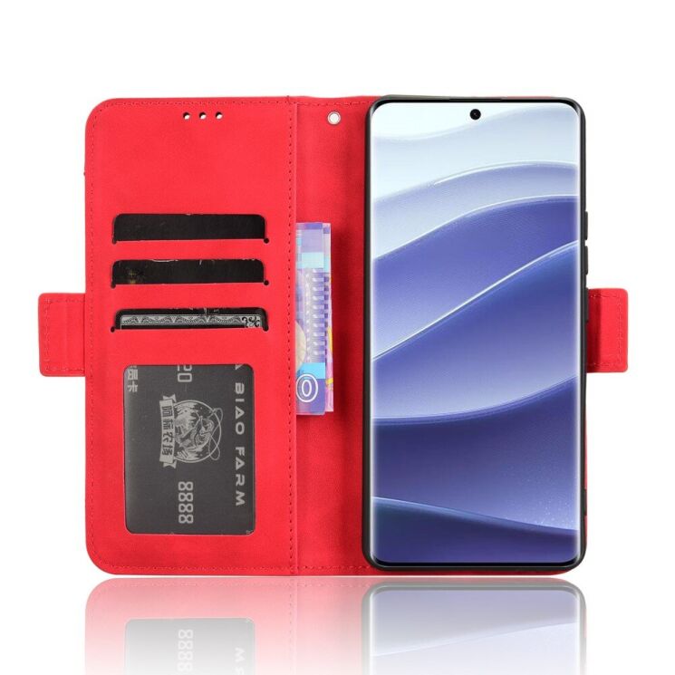 Чехол Deexe Wallet Stand для Xiaomi Redmi Note 14 Pro 5G / Note 14 Pro Plus / Poco X7 - Red: фото 4 из 7