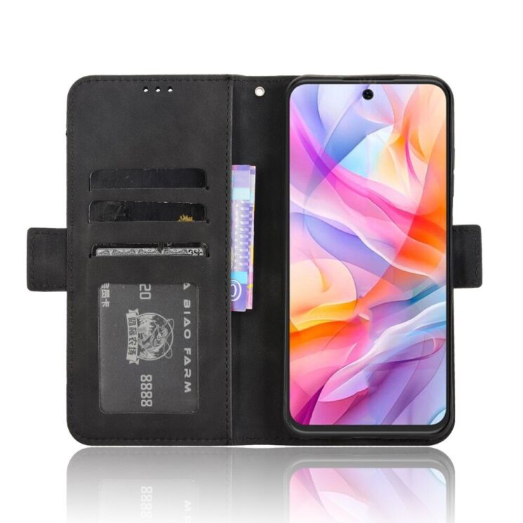 Чехол Deexe Wallet Stand для ZTE Nubia V70 Design - Black: фото 3 из 7