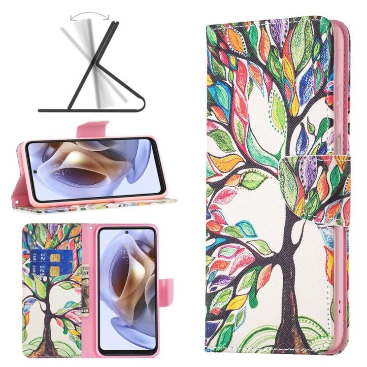 Чохол-книжка Deexe Color Wallet для Motorola Moto G52 / G82 - Life Tree: фото 6 з 8