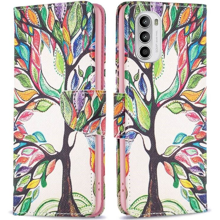 Чохол-книжка Deexe Color Wallet для Motorola Moto G52 / G82 - Life Tree: фото 1 з 8