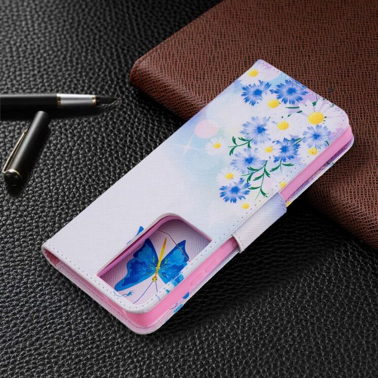 Чехол-книжка Deexe Color Wallet для Samsung Galaxy S21 Ultra (G998) - Butterfly and Flower: фото 6 из 9