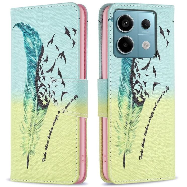 Чехол-книжка Deexe Color Wallet для Xiaomi Redmi Note 13 Pro 4G / Poco M6 Pro - Feather and Birds: фото 1 из 6