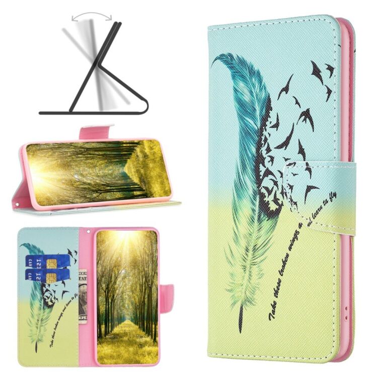 Чехол-книжка Deexe Color Wallet для Xiaomi Redmi Note 13 Pro 4G / Poco M6 Pro - Feather and Birds: фото 4 из 6