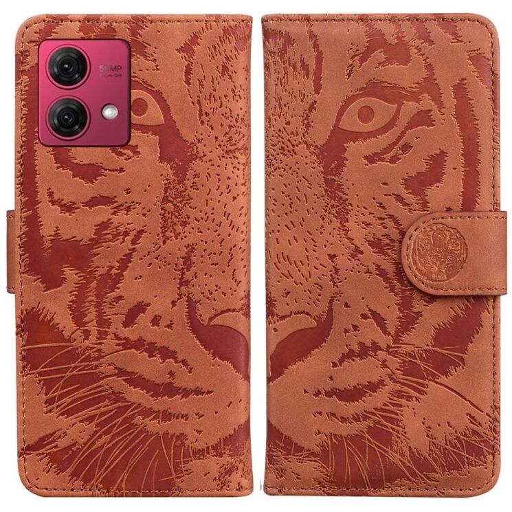 Чохол-книжка Deexe Tiger для Motorola Moto G84 - Brown: фото 1 з 7