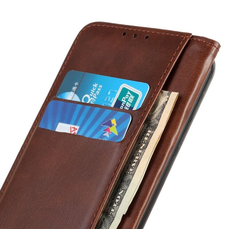 Чехол-книжка Deexe Wallet Case для Motorola Moto G200 - Coffee: фото 8 из 10