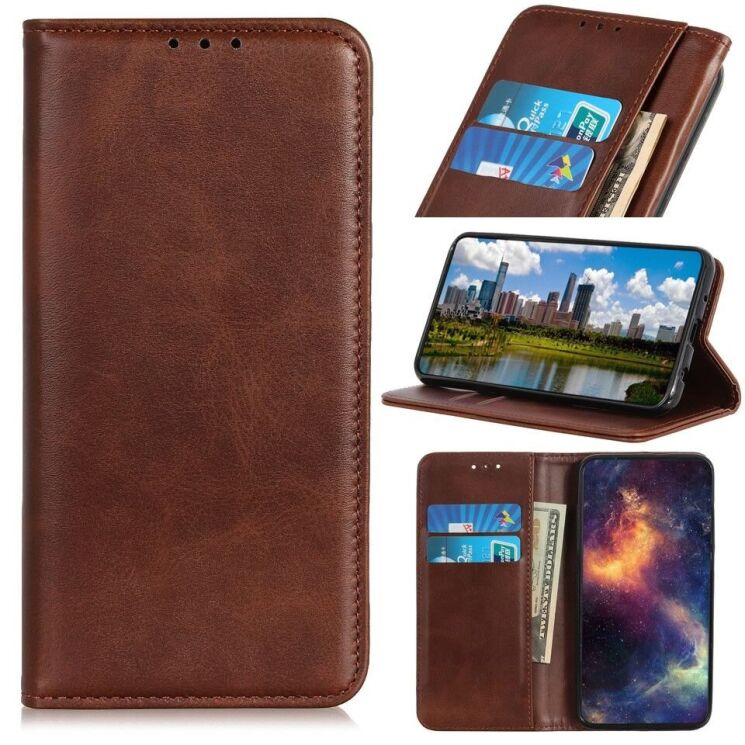 Чехол-книжка Deexe Wallet Case для Motorola Moto G200 - Coffee: фото 1 из 10
