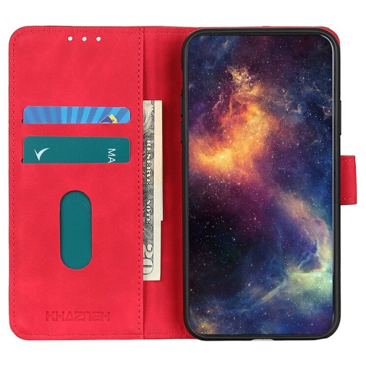 Чехол-книжка KHAZNEH Retro Wallet для Xiaomi Poco F7 Pro / Poco F7 Ultra - Red: фото 3 из 8