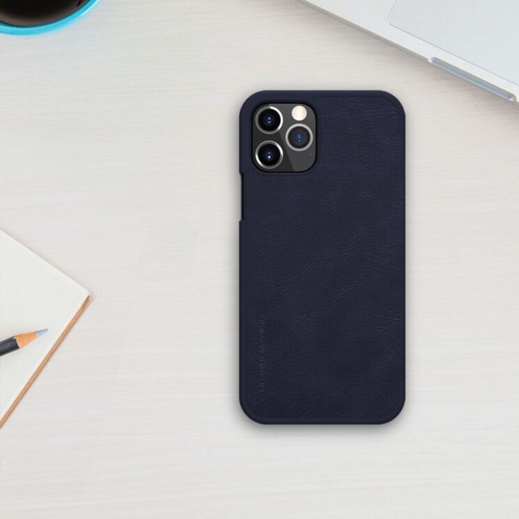 Чехол-книжка NILLKIN Qin Series для Apple iPhone 12 / iPhone 12 Pro - Blue: фото 4 из 15