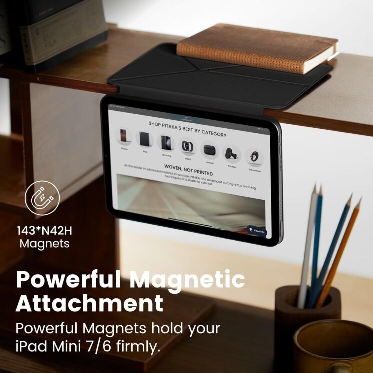 Чехол-книжка Pitaka MagEZ Folio 2 для Apple iPad mini 6 / 7 (2021/2024) FIM2403 - Light Blue: фото 10 из 12
