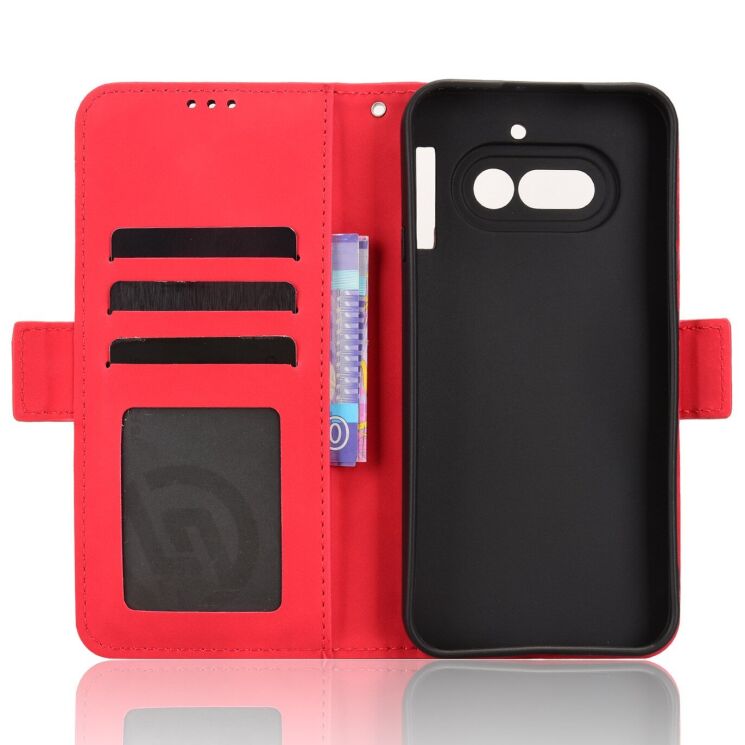 Чохол-книжка з кишеньками Deexe Wallet Stand для Nothing Phone (4a) - Red (411309R) Чохол-книжка з кишеньками Deexe Wallet Stand для Nothing Phone (4a) - Red: фото 4 з 8