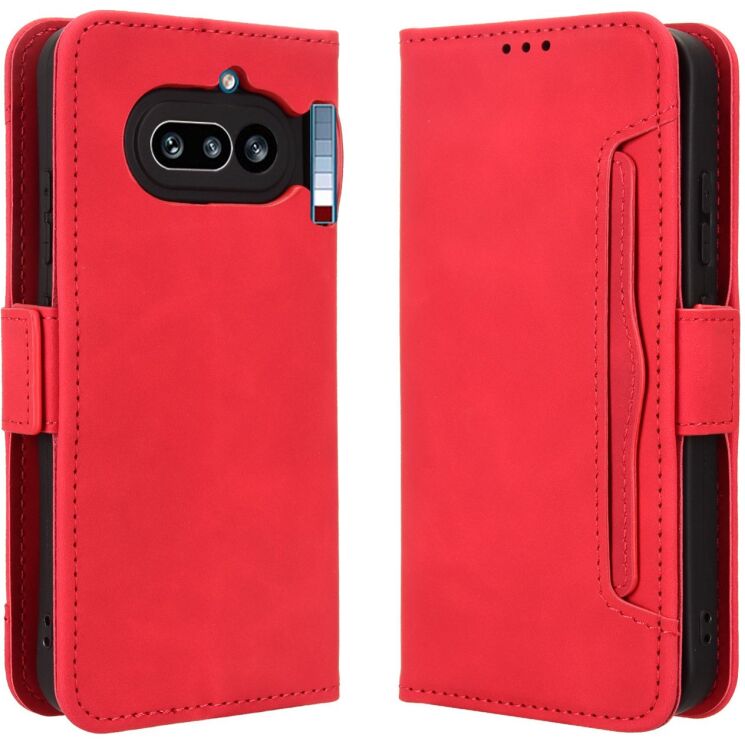 Чохол-книжка з кишеньками Deexe Wallet Stand для Nothing Phone (4a) - Red (411309R) Чохол-книжка з кишеньками Deexe Wallet Stand для Nothing Phone (4a) - Red: фото 1 з 8