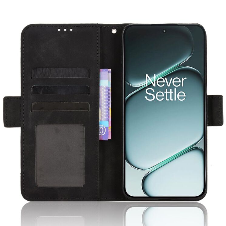 Чехол-книжка с карманами Deexe Wallet Stand для OnePlus 15R / Ace 6 / Ace 6T - Black: фото 5 из 17
