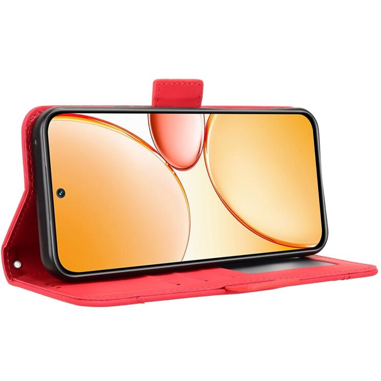 Чехол-книжка с карманами Deexe Wallet Stand для Realme C85 Pro - Red: фото 5 из 15