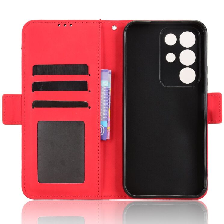 Чехол-книжка с карманами Deexe Wallet Stand для Realme C85 Pro - Red: фото 3 из 15