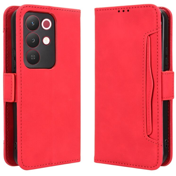 Чехол-книжка с карманами Deexe Wallet Stand для Realme C85 Pro - Red: фото 1 из 15