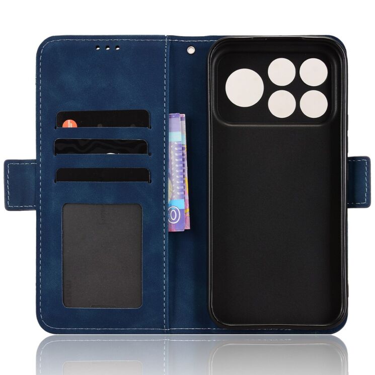 Чехол-книжка с карманами Deexe Wallet Stand для Xiaomi Poco F9 Pro - Blue: фото 4 из 17