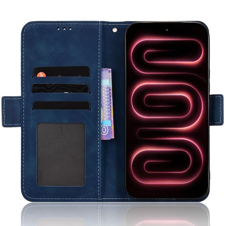Чехол-книжка с карманами Deexe Wallet Stand для Xiaomi Poco F9 Pro - Blue: фото 5 из 17
