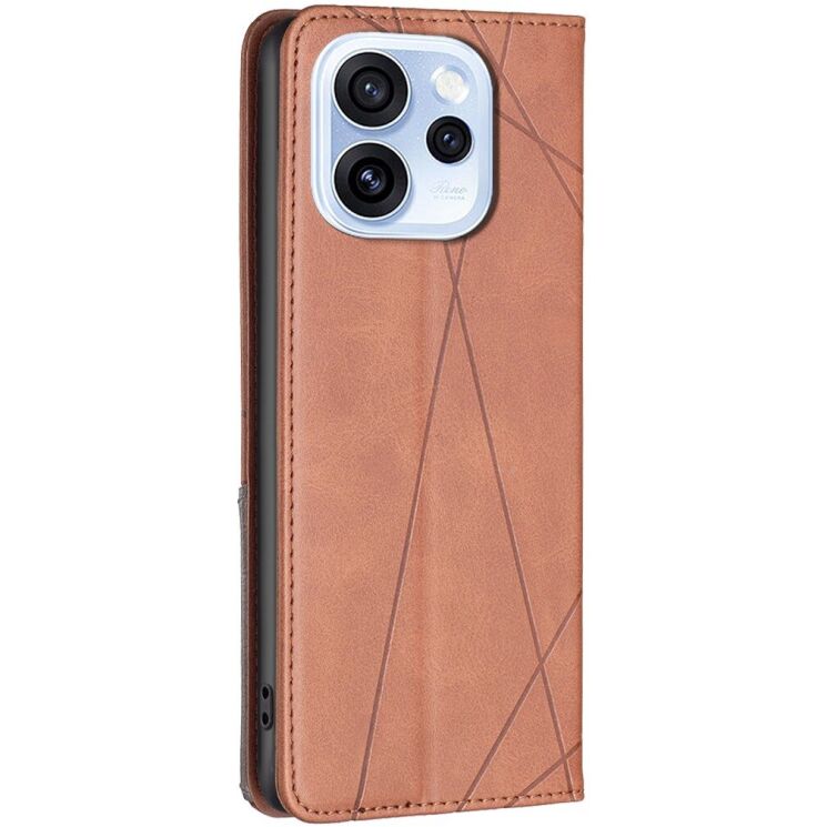 Чехол-книжка с карманами UniCase Geometric Pattern для OPPO Reno 15 F/FS - Brown: фото 3 из 10