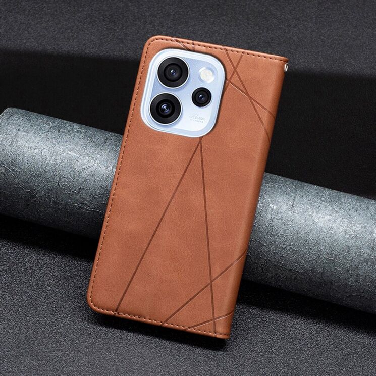 Чехол-книжка с карманами UniCase Geometric Pattern для OPPO Reno 15 F/FS - Brown: фото 6 из 10