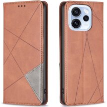 Чехол-книжка с карманами UniCase Geometric Pattern для OPPO Reno 15 F/FS - Brown: фото 1 из 10