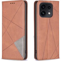 Чохол-книжка з кишеньками UniCase Geometric Pattern для OPPO Reno 16 / 16 Pro - Brown: фото 1 з 10