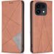 Чохол-книжка з кишеньками UniCase Geometric Pattern для OPPO Reno 16 / 16 Pro - Brown (413212Z). Фото 1 з 10