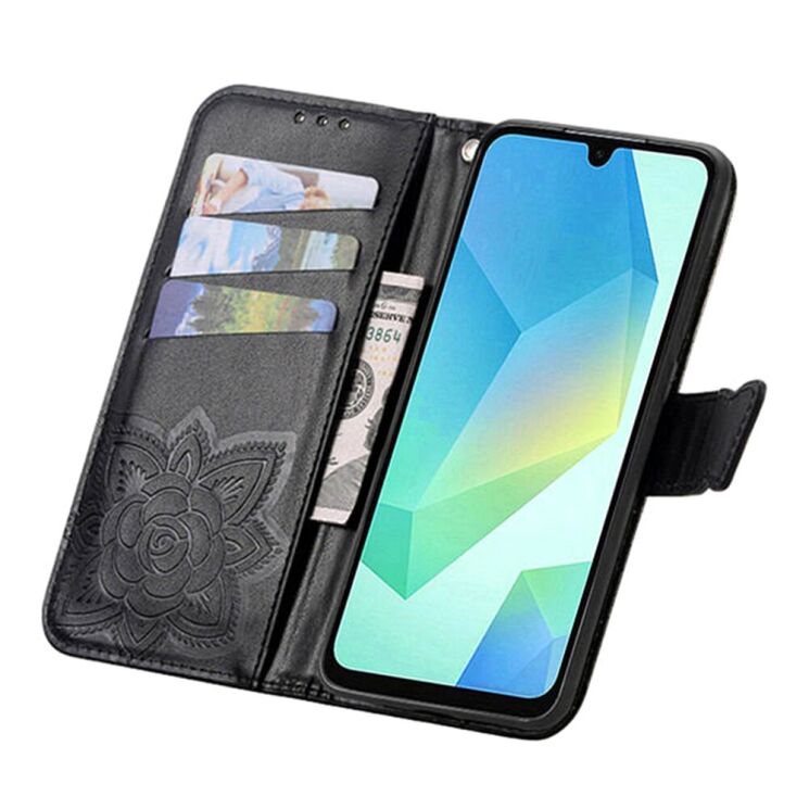 Чехол-книжка с рисунком UniCase Butterfly Pattern для Samsung Galaxy A37 (A376) - Black: фото 2 из 10