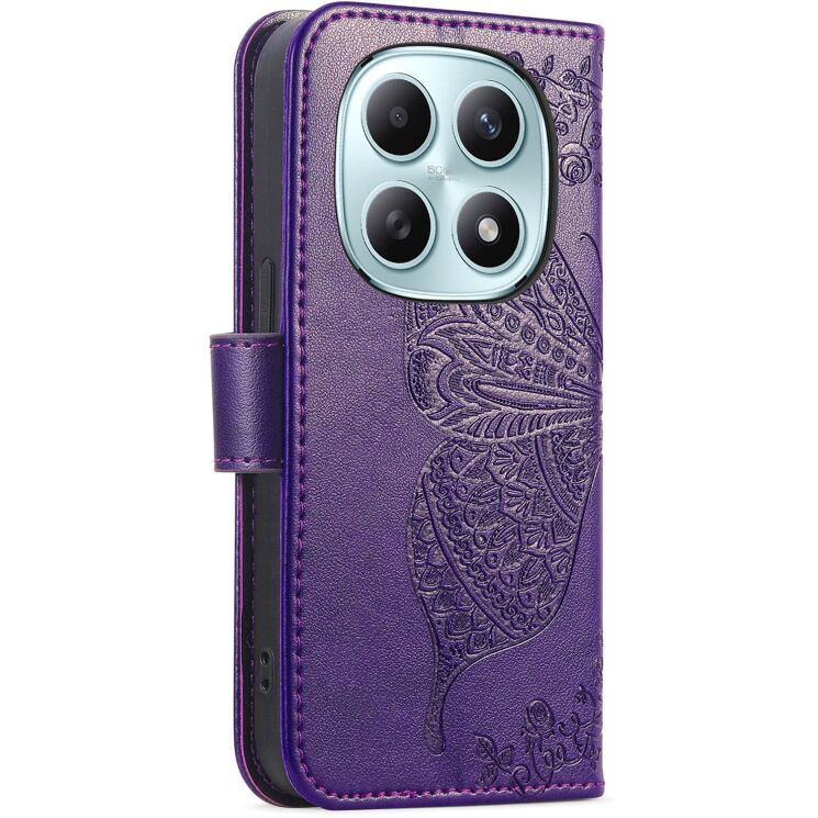 Чехол-книжка с рисунком UniCase Butterfly Pattern для Xiaomi Redmi Note 15 (4G/5G) / Poco M8 5G - Dark Purple: фото 6 из 8