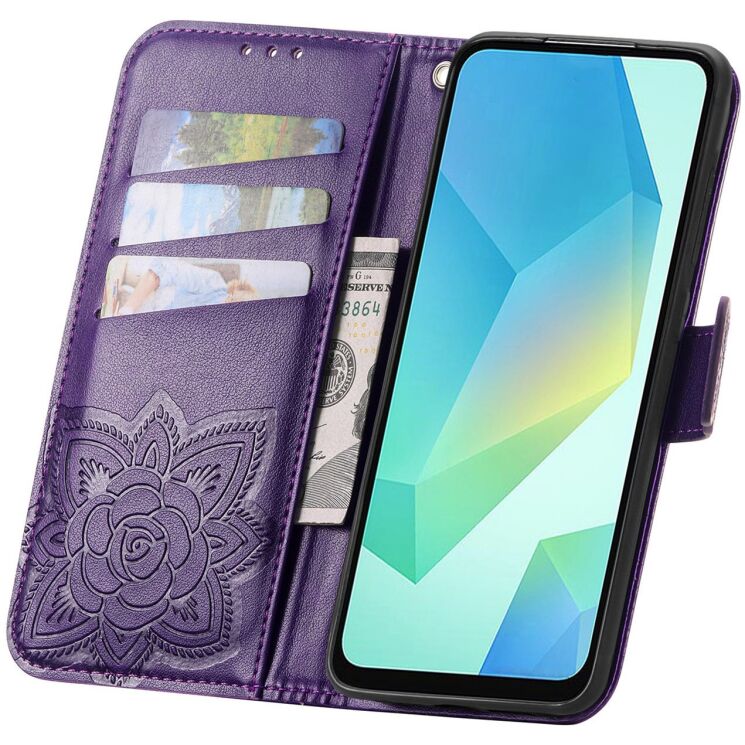 Чехол-книжка с рисунком UniCase Butterfly Pattern для Xiaomi Redmi Note 15 (4G/5G) / Poco M8 5G - Dark Purple: фото 2 из 8