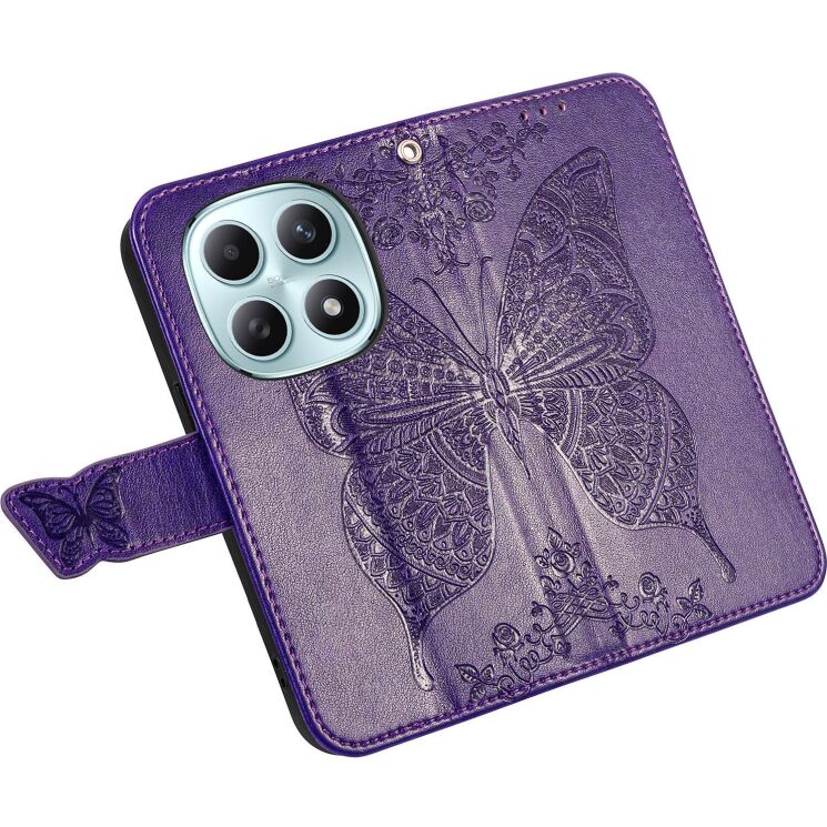 Чехол-книжка с рисунком UniCase Butterfly Pattern для Xiaomi Redmi Note 15 (4G/5G) / Poco M8 5G - Dark Purple: фото 4 из 8