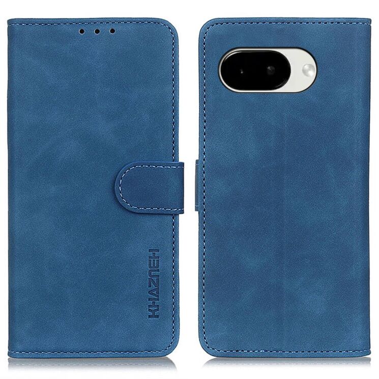 Чехол-книжка с застежкой KHAZNEH Retro Wallet для Google Pixel 10a - Blue: фото 1 из 9