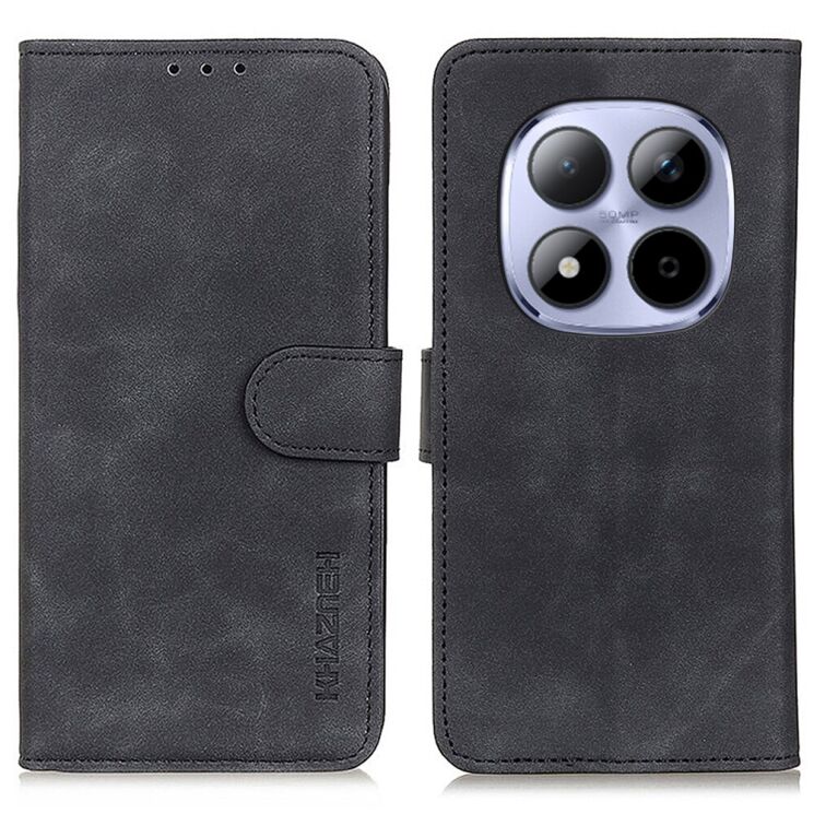 Чохол-книжка з застібкою KHAZNEH Retro Wallet для Xiaomi Redmi Note 15 Pro - Black: фото 1 з 9