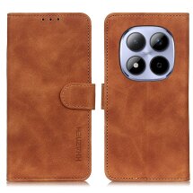 Чехол-книжка с застежкой KHAZNEH Retro Wallet для Xiaomi Redmi Note 15 Pro Plus / Poco M8 Pro 5G - Brown: фото 1 из 8