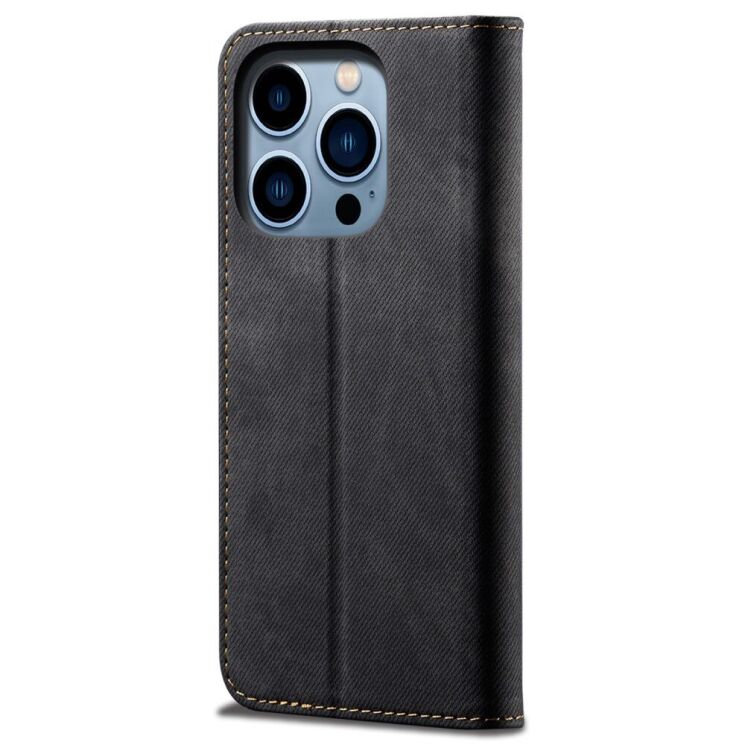 Чехол-книжка UniCase Jeans Wallet для Apple iPhone 14 Pro - Black: фото 3 из 6