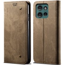 Чехол-книжка UniCase Jeans Wallet для Motorola Edge 50 Neo - Khaki: фото 1 из 6