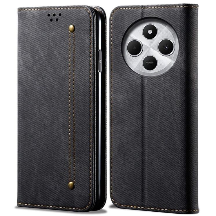 Чехол-книжка UniCase Jeans Wallet для Xiaomi Redmi 14C / Redmi A4 5G / Poco C75 - Black: фото 1 из 6