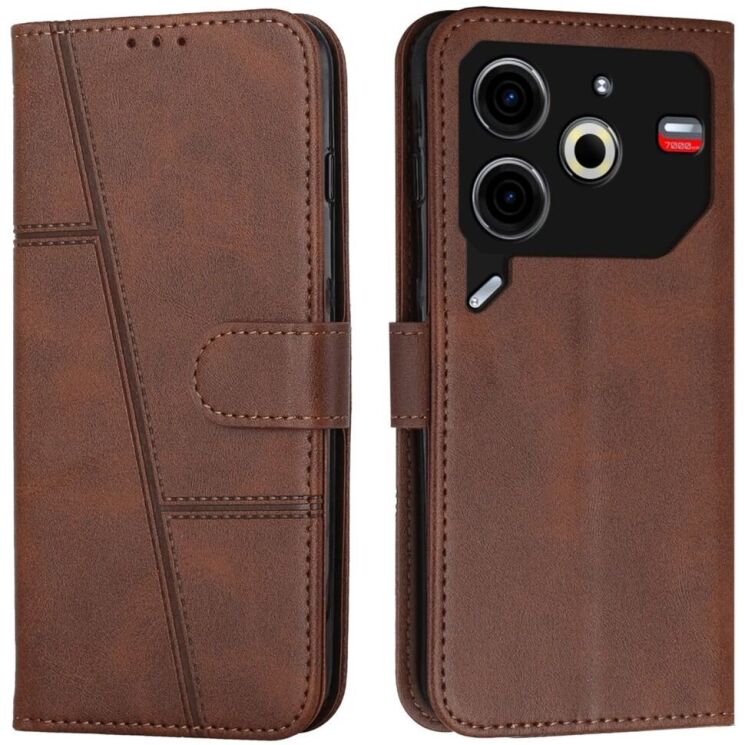 Чехол-книжка UniCase Jet Cover для TECNO Pova 6 Neo - Brown: фото 1 из 10