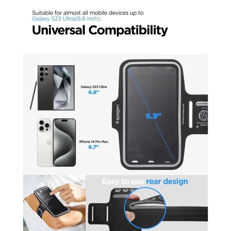 Чехол на руку Spigen (SGP) Dynamic Shield Armband A703 - Black: фото 5 из 9