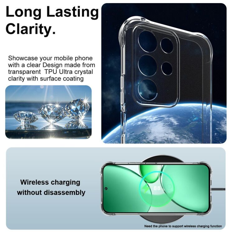 Чехол с усиленными углами IMAK Airbag MAX Case для Realme C85 - Transparent: фото 6 из 8