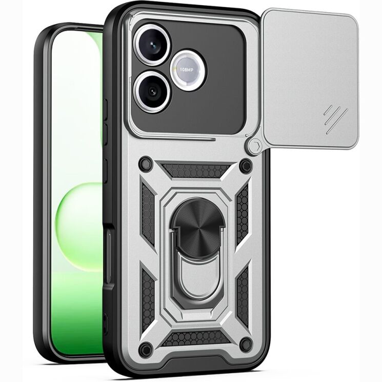 Чехол с защитой камеры Deexe Armor Shield для Honor 600 Lite - Silver: фото 1 из 9