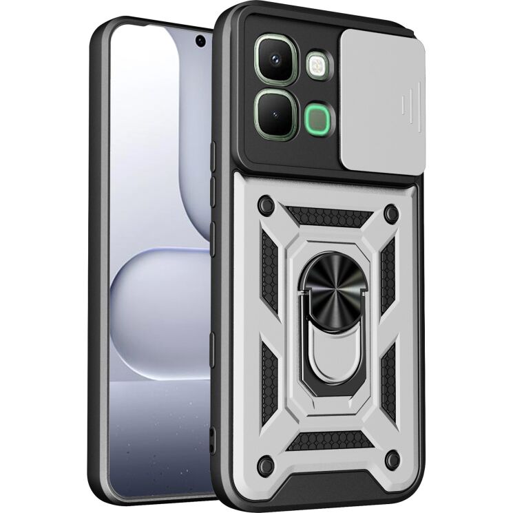 Чехол с защитой камеры Deexe Armor Shield для Infinix Note Edge - Silver: фото 1 из 9