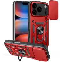 Чохол із захистом камери Deexe Armor Shield для iPhone 18 Pro / 17 Pro - Red: фото 1 з 9