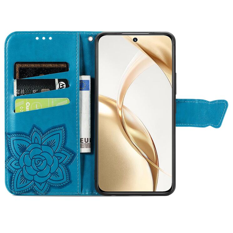 Чохол-книжка з малюнком UniCase Butterfly Pattern для Honor 200 - Blue: фото 2 з 7