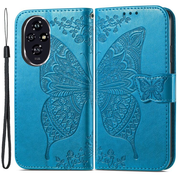 Чохол-книжка з малюнком UniCase Butterfly Pattern для Honor 200 - Blue: фото 1 з 7