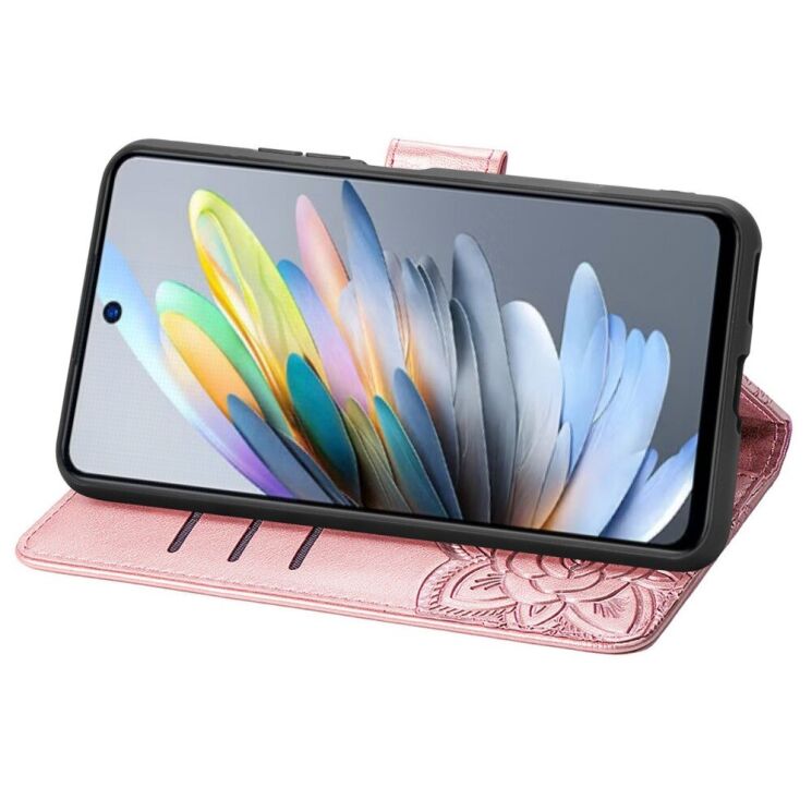 Чехол UniCase Butterfly Pattern для Motorola Moto G15 - Rose Gold: фото 4 из 14