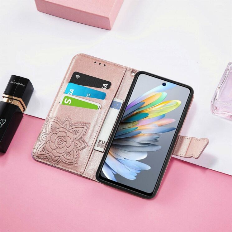 Чехол UniCase Butterfly Pattern для Motorola Moto G15 - Rose Gold: фото 7 из 14