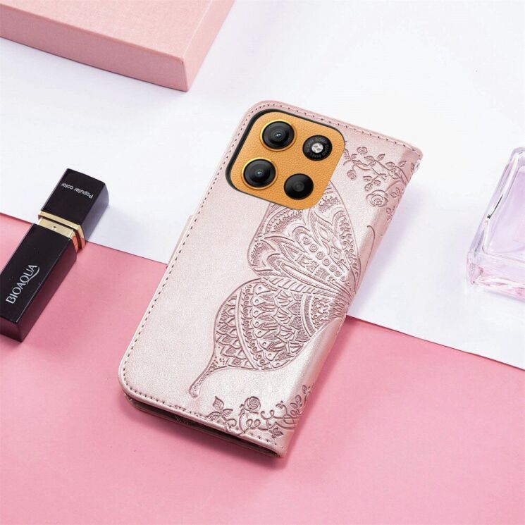 Чехол UniCase Butterfly Pattern для Motorola Moto G15 - Rose Gold: фото 6 из 14