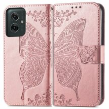 Чехол UniCase Butterfly Pattern для Motorola Moto G55 - Rose Gold: фото 1 из 7